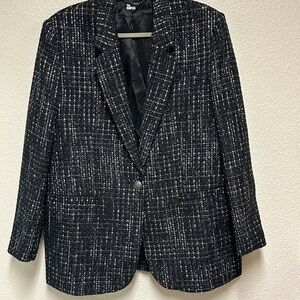 NWT The Kooples Black and Silver Tweed Jacket - W42 $595 MSRP